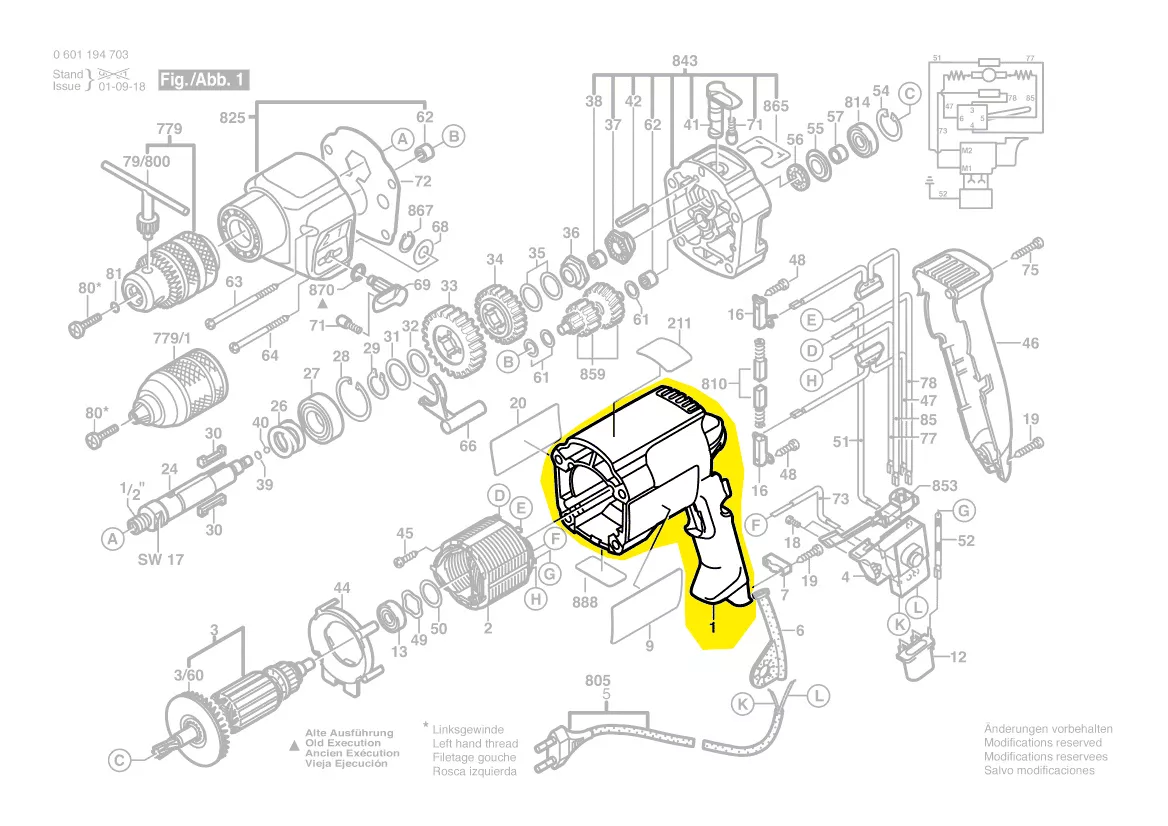 Carter moteur GSB 18-2 RE, GSB 20-2 RE ...